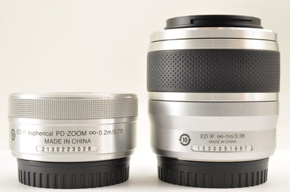 [Top Mint+ SC: 803] Nikon 1 J5 Silver W zoom kit 10-30mm & 30-110mm VR US Stock