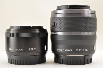 [Mint+ SC: 7296] Nikon 1 J5 Black Double Lens 18.5mm & 30-110mm VR Ship from US