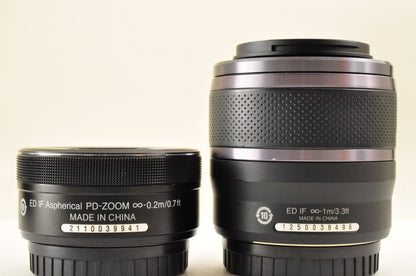 [Top Mint+ SC: 3467] Nikon 1 J5 Black W zoom kit 10-30mm & 30-110mm VR US Stock