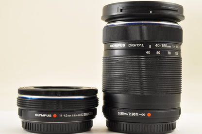 [US Duty Paid] OLYMPUS OM-D E-M10 Mirrorless Camera w/ 14-42mm 40-150mm Lens US
