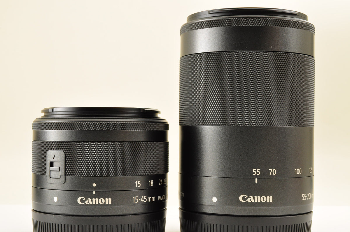 [Top Mint+] Canon EOS M6 Mark II Double Zoom Kit EF M15-45 M55-200 Lens US Stock