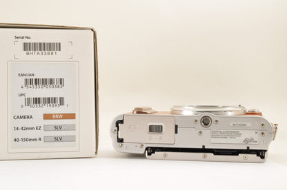[Top Mint+ SC: 2600] OLYMPUS PEN E-PL8 BROWN w/14-42mm & 40-150mm Lens US Ships