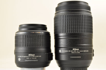 [Top Mint+] Nikon D5200 24.1MP Digital SLR BLACK w/ 18-55mm & 55-300mm US Stock