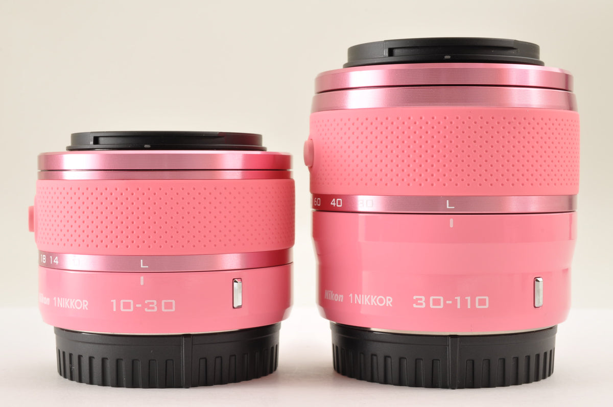 [Top Mint+] Nikon 1 J1 Pink 10.1MP Mirrorless Camera 10-30mm & 30-110mm US OR