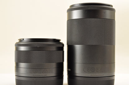 [Top Mint+] Canon EOS M6 Mark II Double Zoom Kit EF M15-45 M55-200 Lens US Stock