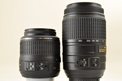 [Top Mint+] Nikon D5200 24.1MP Digital SLR BLACK w/ 18-55mm & 55-300mm US Stock