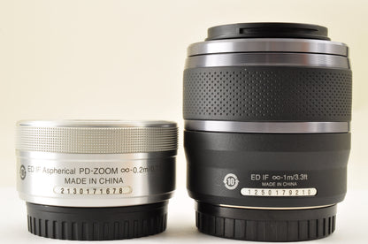 [Mint+++ SC:3038] Nikon 1 J5 Silver Double zoom Kit 10-30mm & 30-110mm US Ships