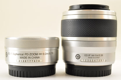 [Mint+++ SC:13558] Nikon 1 J5 Silver Double zoom Kit 10-30mm & 30-110mm US Ships