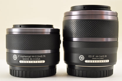 [Mint+++] Nikon 1 V1 Black Mirrorless Camera 10-30mm & 30-110mm W zoom Lens Kit