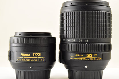 [Top Mint SC: 5804] Nikon D5600 24.2 MP DSLR 18-140mm VR Kit &35mm F/1.8 G USA