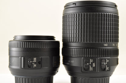 [Top Mint SC: 5804] Nikon D5600 24.2 MP DSLR 18-140mm VR Kit &35mm F/1.8 G USA
