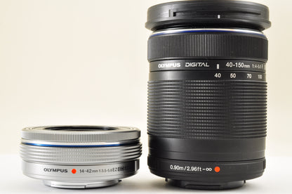 [US Duty Paid] OLYMPUS OM-D E-M10 Mirrorless Camera w/ 14-42mm 40-150 Lens USA