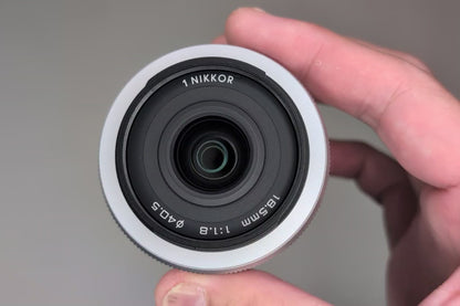 [US Duty Paid] Nikon 1 Nikkor 18.5mm F/1.8 Silver Lens for Nikon 1 mount US Ship