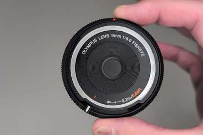 [Mint+++] OLYMPUS Fisheye Body Cap Lens Black 9mm f/8.0 BCL-0980 Wide Angle USA
