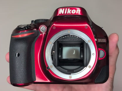[Mint+++] Nikon D5200 RED 24.1MP Digital SLR Camera 18-55mm VR Lens kit US Stock
