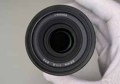 Nikon 1 NIKKOR 32mm f/1.2 BLACK RARE for Nikon CX Format w/ Hood JPN [Mint+++] 
