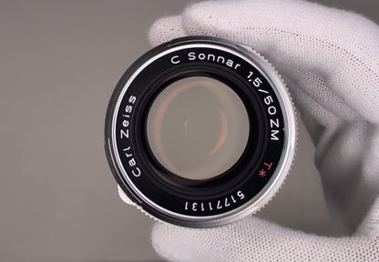 [MINT] Carl Zeiss C Sonnar 50mm F/1.5 ZM T* Lens Silver for Leica M From USA