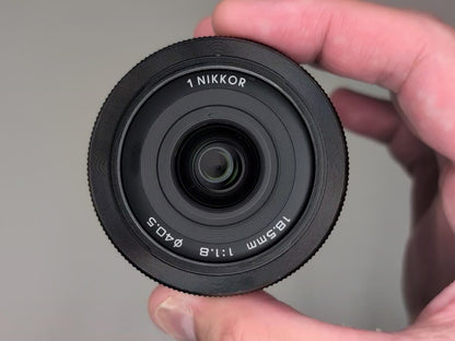 [US Duty Paid] Nikon 1 Nikkor 18.5mm F/1.8 Black Lens for Nikon 1 mount US Ship