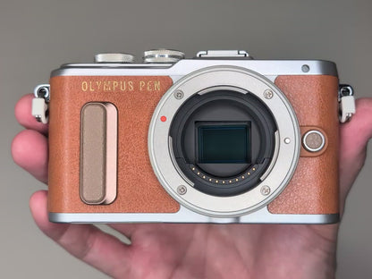 [Top Mint+ SC: 2600] OLYMPUS PEN E-PL8 BROWN w/14-42mm & 40-150mm Lens US Ships