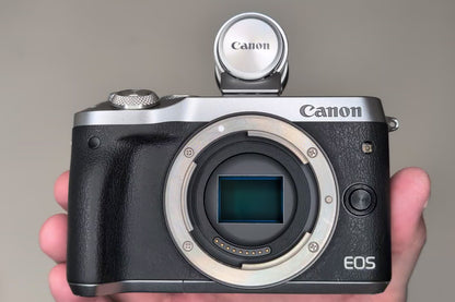 [Mint+++] Canon EOS M6 Silver Mirrorless Camera EF-M 18-55mm Lens & EVF-DC2 USA